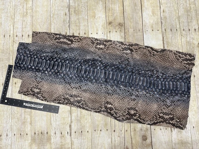 XXL ANCHO Natural Azul Centro Cuero Pitón Genuino Piel Real Piel de Serpiente 189 Foto 2 de 4