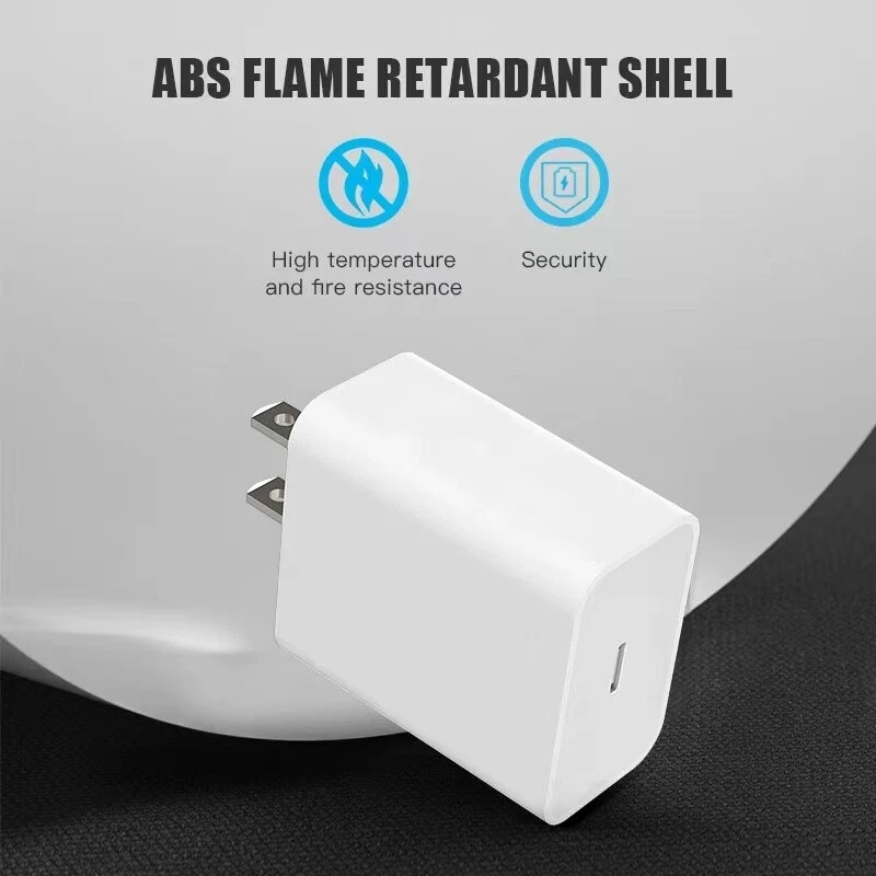 PD 20W USB C Type C Adapter Fast Charger For iPhone 14/13/12/11/ProMax 100 PACK - Image 2 of 4