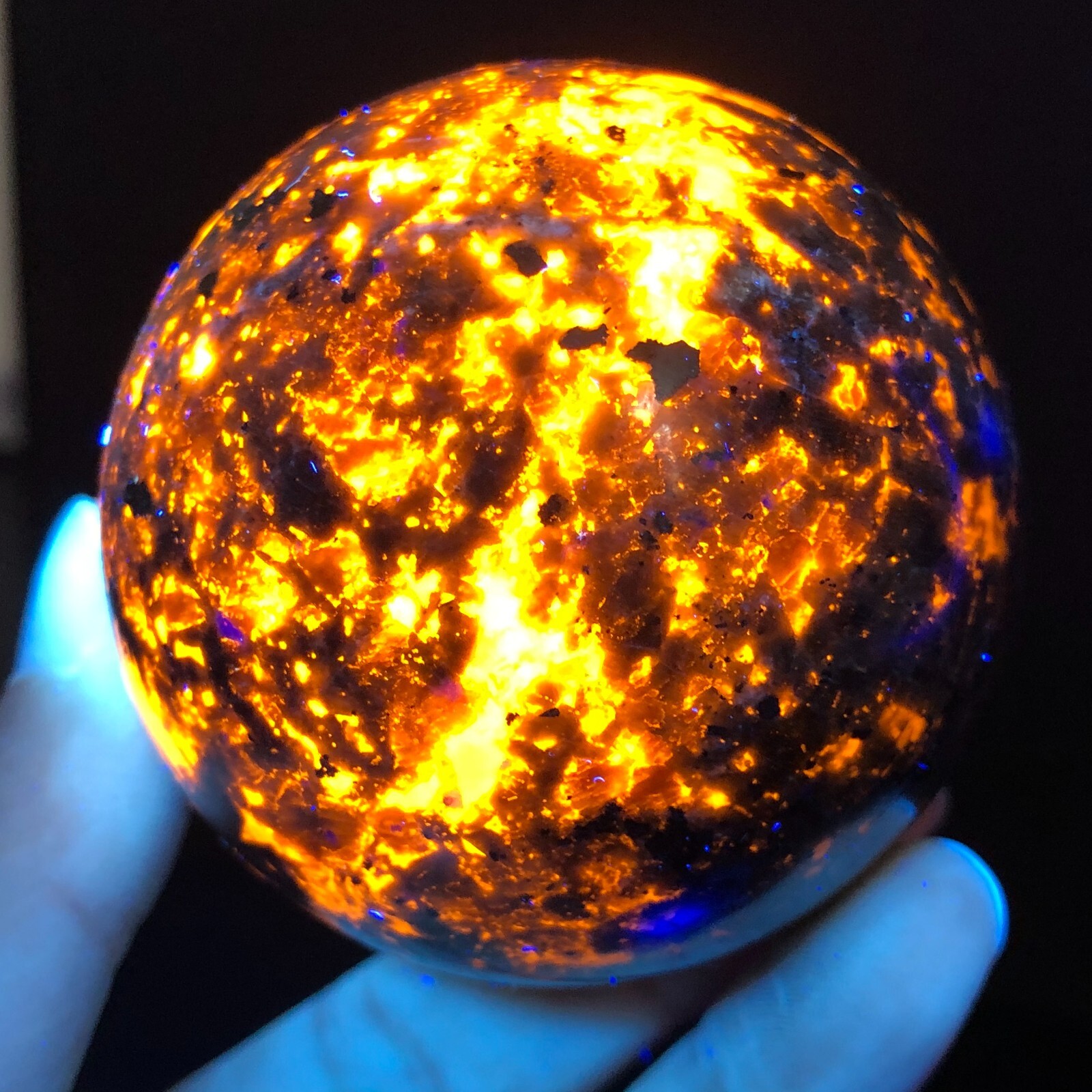 286g Natural Yooperlite Fire Stone Sphere Crystal Quartz Mineral 286g-natural-yooperlite-fire-stone-sphere-crystal-quartz-mineral