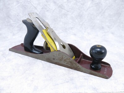Vintage Stanley Two Tone Wood Plane 14'' Long Carpenters Wood Plane