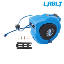 LABLT Retractable Extension Cord Reel Power Cord Reel 65FT 12AWG/3C SJTOW