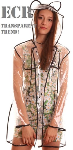 Transparent Clear Womens Girls Rain 