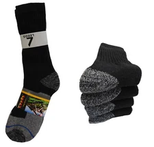 4 Pairs Work Socks BLACK Boot Socks Cushioned 9-11 Reinforced Heel & Toe