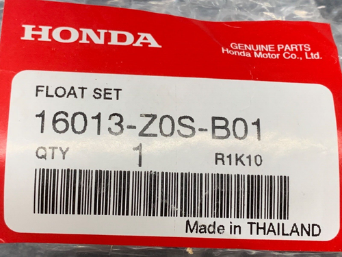 Set galleggiante originale OEM originale Honda 16013-Z0S-B01 NUOVO - Foto 2 di 6