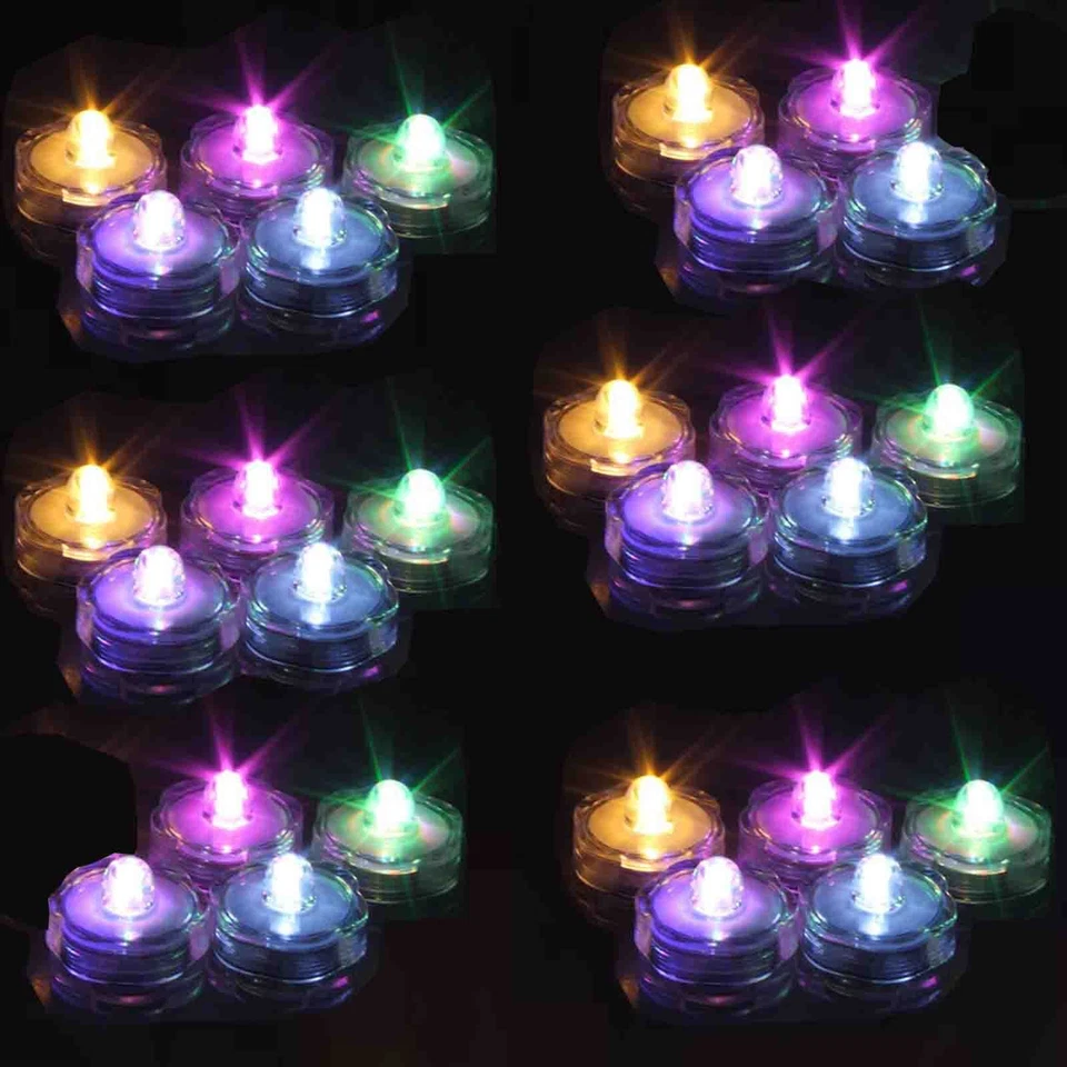 Led Submersible Waterproof Wedding Floral Decoration Party Tea Light Vase Candle - Image 4 of 4