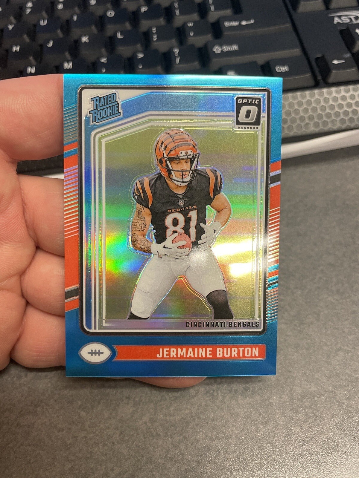 2024 Panini Donruss Optic Rated Aqua Prizm /299 Jermaine Burton #251 Rookie RC