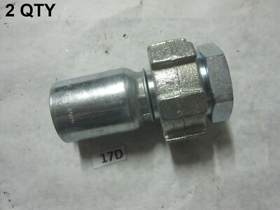 #ad 2 QTY Campbell Steel Viton Seal Hose Stem 3 4 Crimp x 3 4 Female Ground Joint $39.20