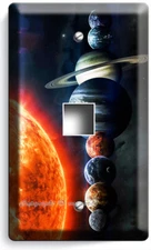 SOLAR SYSTEM ALIGNED PLANETS SPACE STARS LIGHT SWITCH OUTLET PLATE CELESTIAL ART