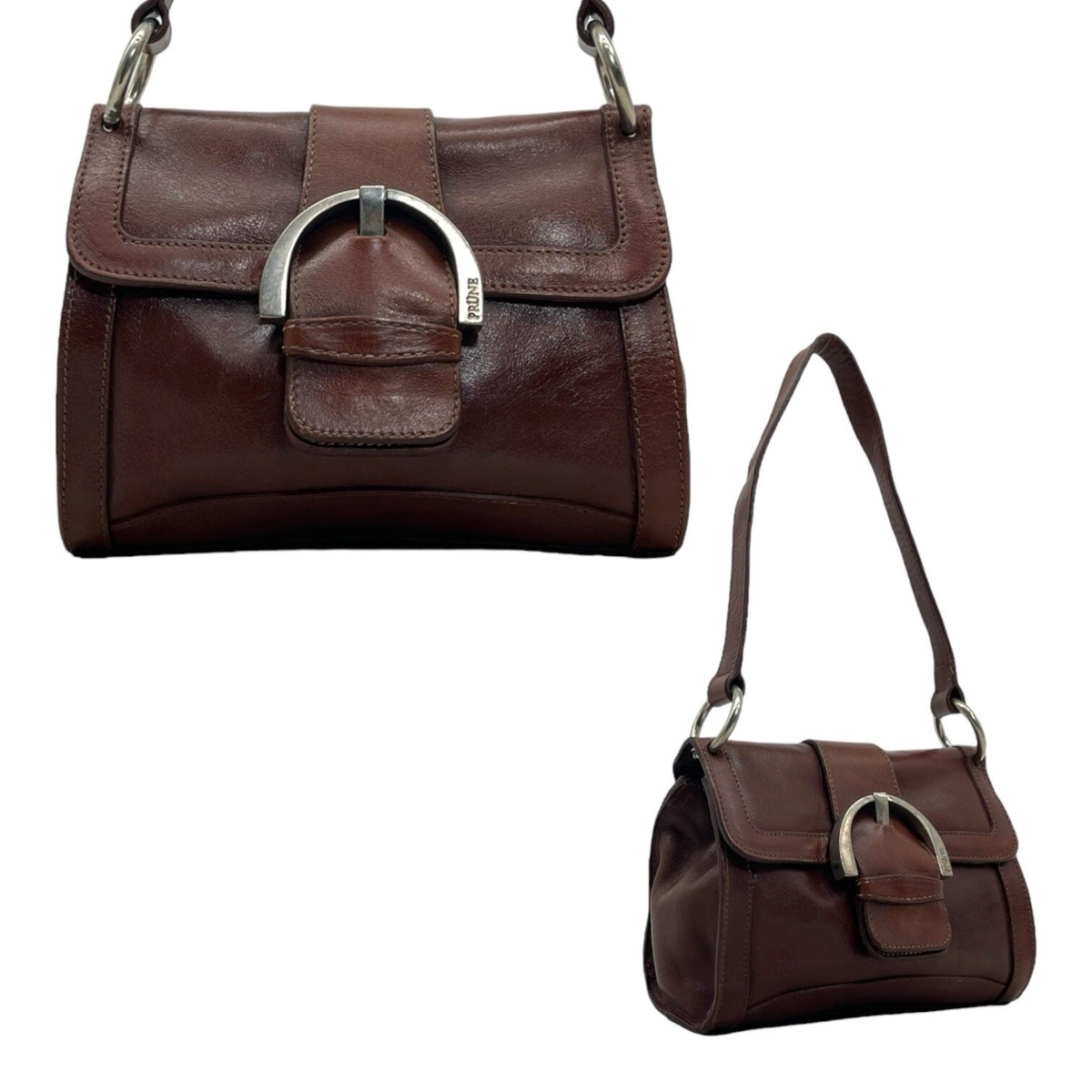 Vintage 90s Y2K PRÜNE Leather Handbag Shoulder Bag Purse Vintage 90s Y2K PRÜNE Leather Handbag Shoulder Bag Purse
