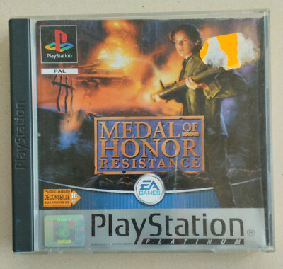 PS1 Playstation 1 PAL 2 jeux medal of honor + résistance