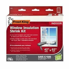FROST KING V73 HEAT SHRINK WINDOW INSULATION KIT 42"X62" FAST SHIP! 5115613