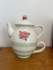 Sandy Clough Designs Insperational Quote Tea Pot And Cup In One Rare