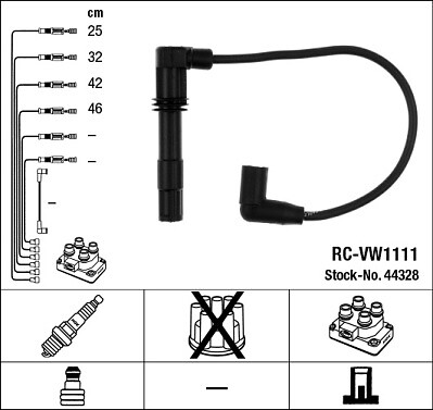 44328 NGK Ignition Cable Kit for AUDI,SEAT,SKODA,VW