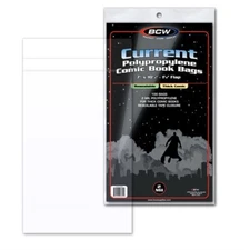 100 BCW RESEALABLE Current Thick Comic Book Poly Bags +Acid Free Backer Boards