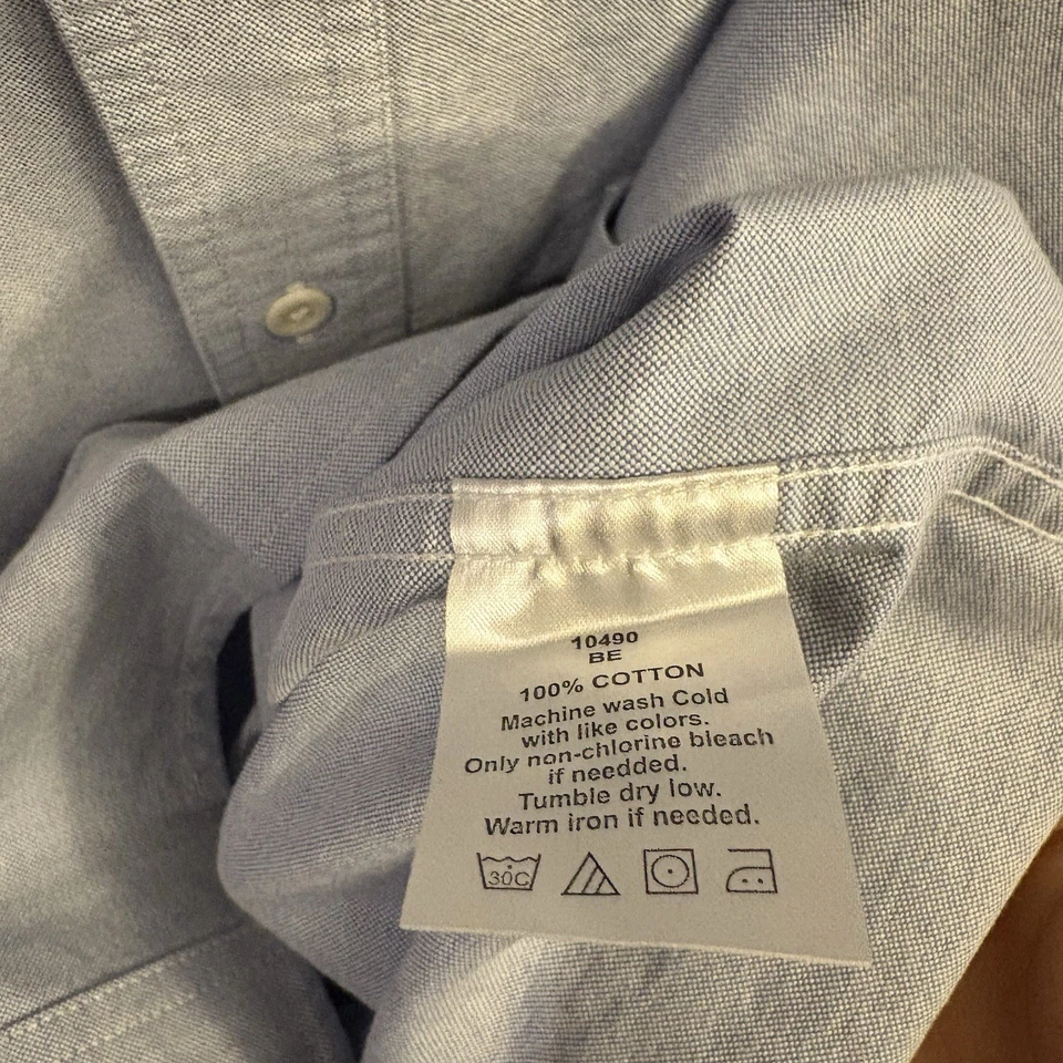 Camisa CC Filson Para Hombres 2XL Algodón Blanco Sólido Grueso Cuello Abotonado Manga Larga Foto 4 de 4