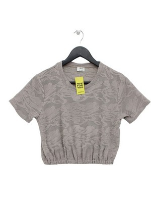 Wilfred Damen Top XS hellbraun 100% Polyester Kurzarm Rundhals Cropped