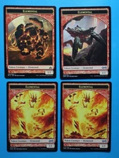 MTG 4x Elemental Token (Mixed art) x4 NM Various Sets Red 1/1