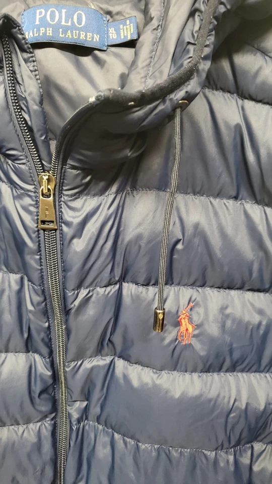 Chaqueta azul Polo Ralph Lauren para hombre con capucha acolchada plumón de ganso XL  Foto 3 de 4