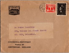 1938 Amsterdam Netherlands Cinchona Institute Mail Cover to Tel Aviv