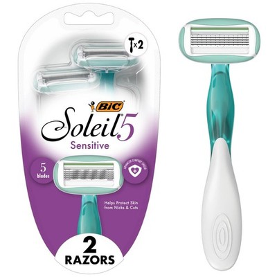 BIC Soleil 5 Sensitive Women's Disposable Razors With 360 Degree Moisture Strips
