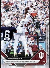 25 BowmanU Now NCAAF Omar Cooper Jr. #43 Amazing Catch Indiana Hoosiers IU
