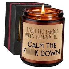  Calming Candle, Stress Relief Gifts for Women, Relaxing Gifts Brown - Lavender