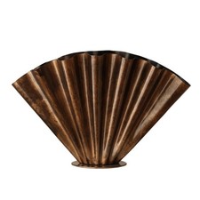 Pleated Vase Sculptural Metal Vase Pleated for Entryway