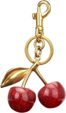 Cherry Bag Charm, Cute Keychain with Metal Key Ring and Clip, Cherry Charm for