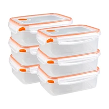 Sterilite 03221106 8.3 Cup Rectangle Ultra-Seal Food Container, Orange (6 Pack)