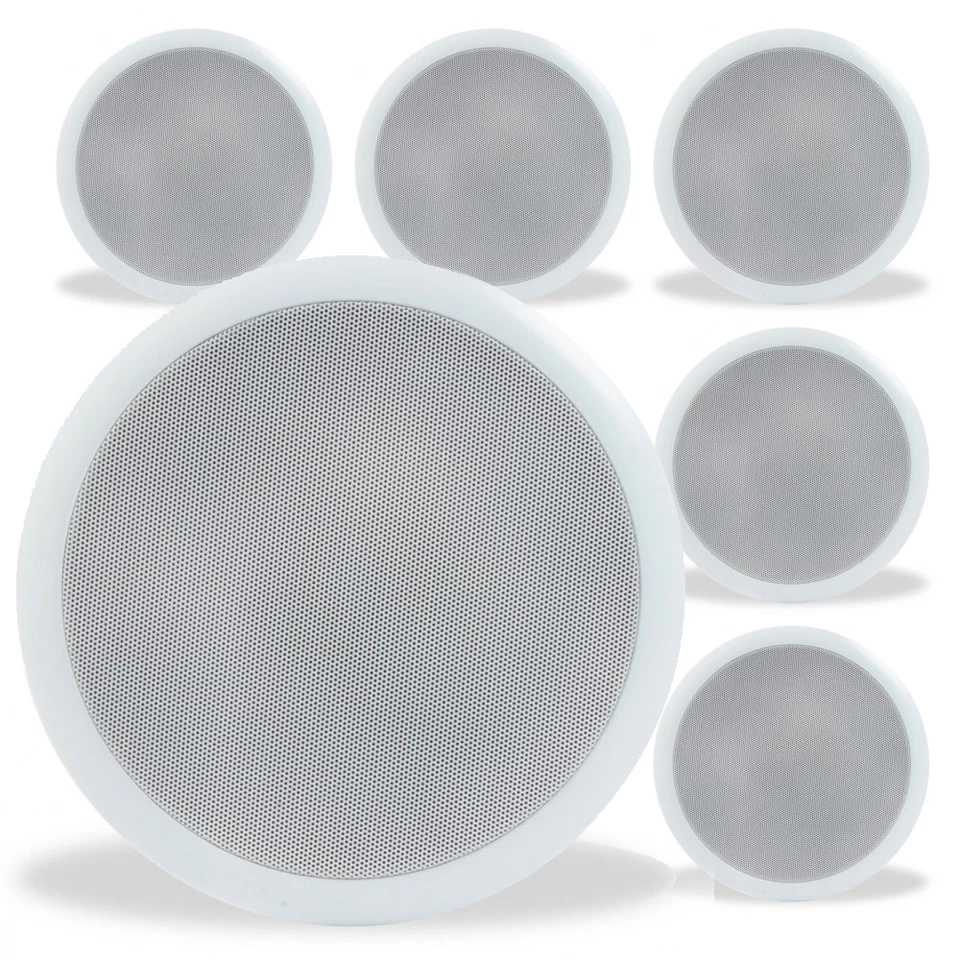 PD CSPB6 Ceiling Speakers 6 Pack 6.5 Inch 100V Line for Home/School/Gym
