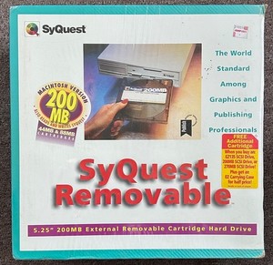 SYQUEST Removable Drive 5.25” Macintosh 200MB FACTORY SEALED!