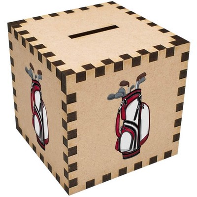 Spardose / Sparschwein ''Golftasche gefüllt mit Eisen und Hölzern'' (MB00108867)