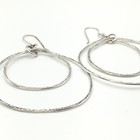 8.3g Vtg Sterling Silver 3” Abstract Textured Circles Hook Dangle Earrings #97 — photo 6