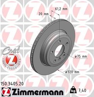 2X Zimmermann Bremsscheibe Coat Z 150.3405.20 FüR BMW E60 E61 E64 E63 5Er 6Er