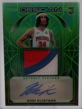 Bobi Klintman 2024-25 Panini Obsidian 16/25 RPA Patch Auto RC Green #216