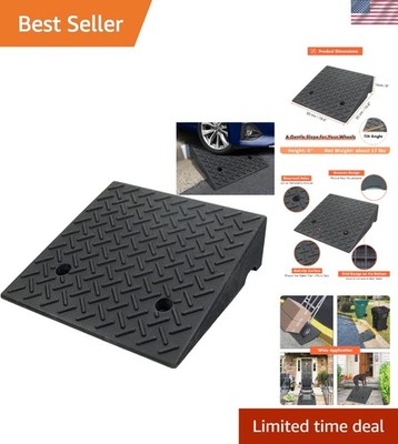 Anti-Slip 19.6'' x 19.6'' Heavy-Duty Rubber Ramp - Ideal for Smooth Access