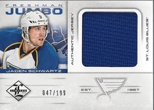 2012-13 Limited Freshman Jumbo Materials #FJJS Jaden Schwartz Jersey /199  HKY