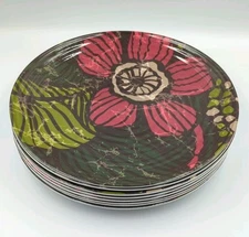 HD Designs Outdoors Collection Floral Melamine Dinner Plates Set Of 8 