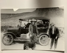 Vtg Oversize pc Two Men & Dog In CA Mountains-FREE SHIPPING