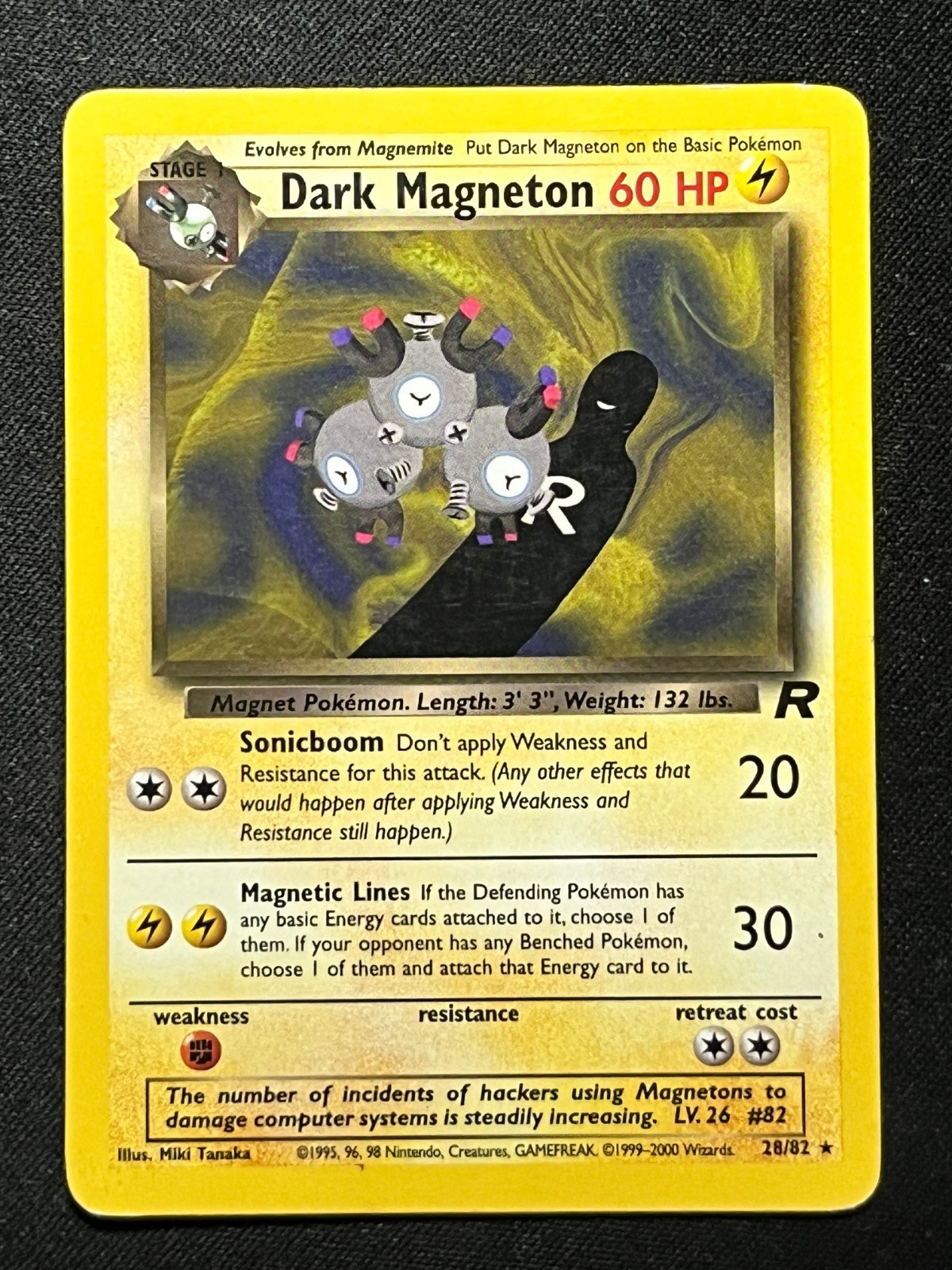 Dark Magneton 28/82 Team Rocket Regular Rare NEAR MINT 2000 Pokémon TCG