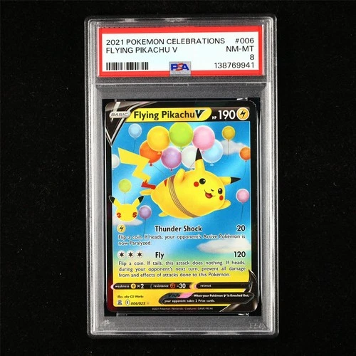 PSA 8 NM-MT 2021 Pokemon ENG Flying Pikachu V E 006/025(3)