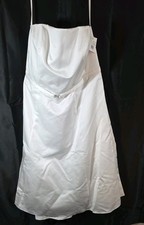 David's Bridal White Strapless Tea Length Wedding Dress Size 24W