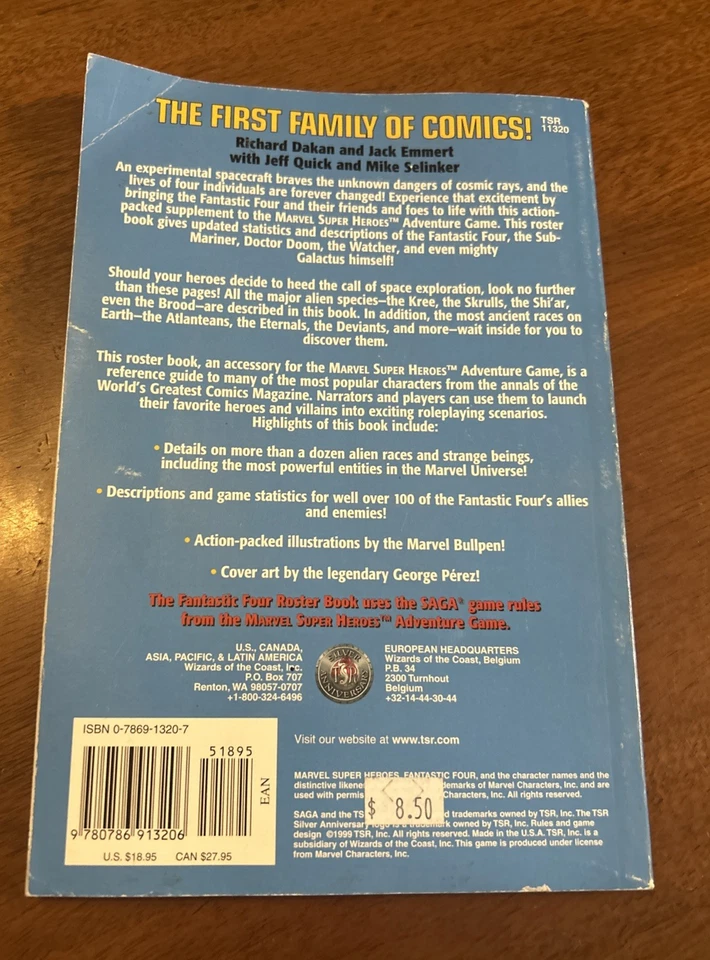 TSR Marvel Super Heroes - SAGA Fantastic Four - Roster Book VG+ - Image 3 of 4