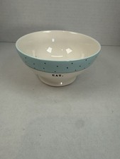 Rae Dunn Magenta Artisan Collection Blue Polka Dots Bowl Eat