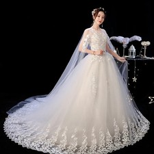 Princess Wedding Dress Embroidered Lace on Net Lace Up Mermaid Trumpet