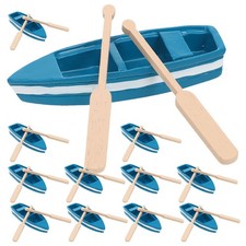  12 Sets Wooden Boat Model Kit Fishing Row Decor Decorations for Home