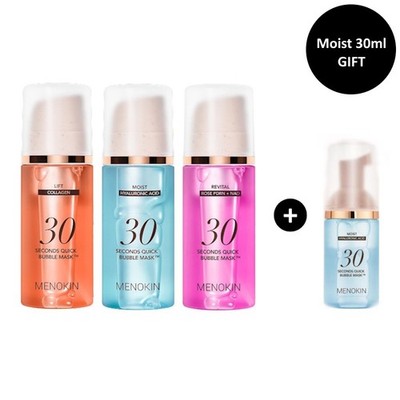 MENOKIN 30 Seconds Quick Bubble Mask 95ml with Mini Bubble Mask Moist 30ml