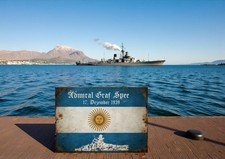 Admiral Graf Spee Kriegsmarine Argentinien 2. Weltkrieg Schild Metallschild Alu