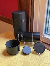 Asahi Super Takumar f4 200mm Lens w/ Takumar Hood & Case + Lens Caps Pentax M42