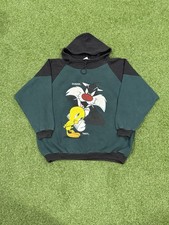 Vintage 90s Looney Tunes Sylvester Tweety Hooded Sweatshirt XL